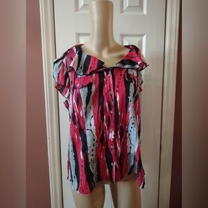 Jennifer Lauren Women's size large ruffle blouse shirt top